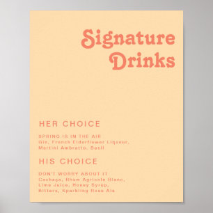 Modernes Retro   Zeichen für orangefarbene Creme G Poster