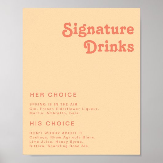Modernes Retro | Zeichen für orangefarbene Creme G Poster (Vorne)