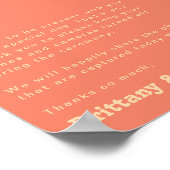 Modernes Retro | Zeremonie "Coral Unplugged" Poster (Ecke)