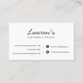 Modernes Retro Zuhause Bakery Logo Cupcakes Süßigk Visitenkarte (Rückseite)