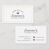 Modernes Retro Zuhause Bakery Logo Cupcakes Süßigk Visitenkarte (Vorne/Hinten)