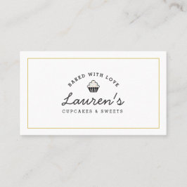 Modernes Retro Zuhause Bakery Logo Cupcakes Süßigk Visitenkarte