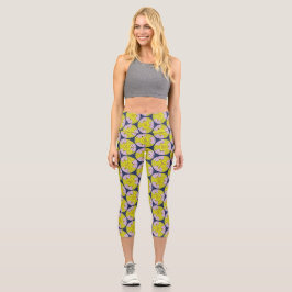 Modernes Retromuster, Kreismuster Capri Leggings