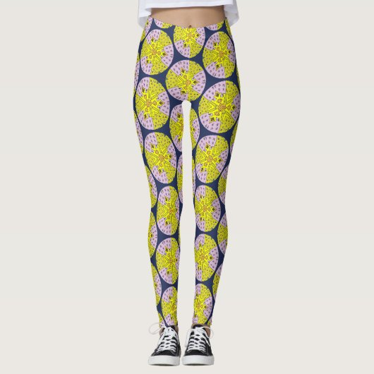 Modernes Retromuster, Kreismuster Leggings (Vorderseite)
