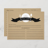 Modernes Rezept-Card-Brautparty Kraft Postkarte (Vorne/Hinten)
