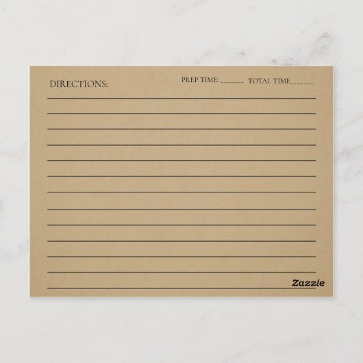 Modernes Rezept-Card-Brautparty Kraft Postkarte (Rückseite)