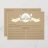 Modernes Rezept-Card-Brautparty Kraft Postkarte (Vorne/Hinten)