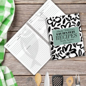 Modernes Rezept in Schwarzweiß-Blume Notizblock