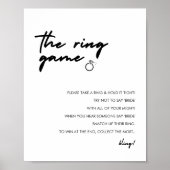 Modernes Ring Game Brautparty Game Sign Poster (Vorne)