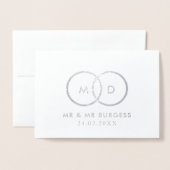 Modernes Rings Gay Wedding Custom Foto Vielen Dank Folienkarte (Vorderseite mit Umschlag)