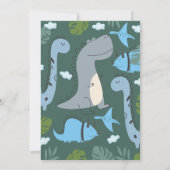 Modernes Roar Dinosaur Party 1. Geburtstag Einladu Einladung (Rückseite)