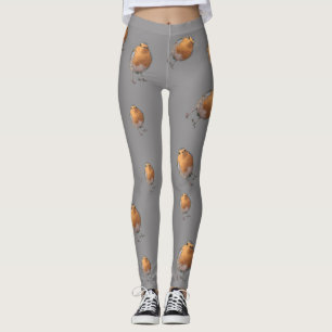 Modernes Robin-Vögel redbreast Grau Leggings
