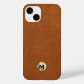 Modernes, robustes Gold Monogramm aus Segelleder Case-Mate iPhone Hülle (Rückseite)