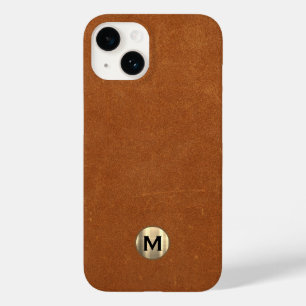 Modernes, robustes Gold Monogramm aus Segelleder Case-Mate iPhone 14 Hülle