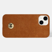Modernes, robustes Gold Monogramm aus Segelleder Case-Mate iPhone Hülle (Rückseite (Horizontal))