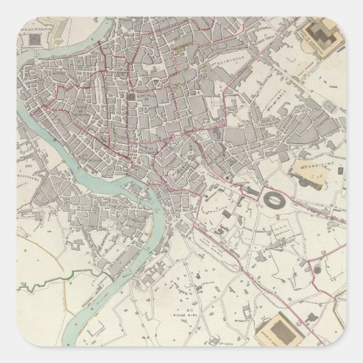 Modernes Rom Quadratischer Aufkleber (Vorderseite)