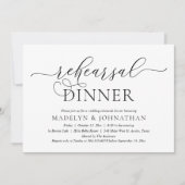 Modernes romantisches Abendessen mit Hochzeit und  Einladung (Vorderseite)