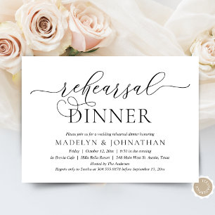 Modernes romantisches Abendessen mit Hochzeit und Einladung