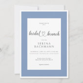 Modernes Romantisches Blue & White Bridal Brunch Einladung (Vorderseite)