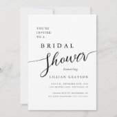 Modernes Romantisches Brautparty Schwarz/Weiß Einladung (Vorderseite)