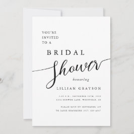 Modernes Romantisches Brautparty Schwarz/Weiß Einladung