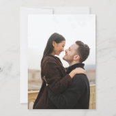 Modernes Romantisches Drehbuch Schwarz-weiß 2 Foto Einladung (Rückseite)