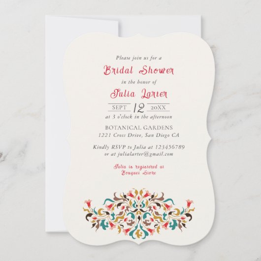 Modernes Romantisches Elegantes Brautparty Einladung (Vorderseite)