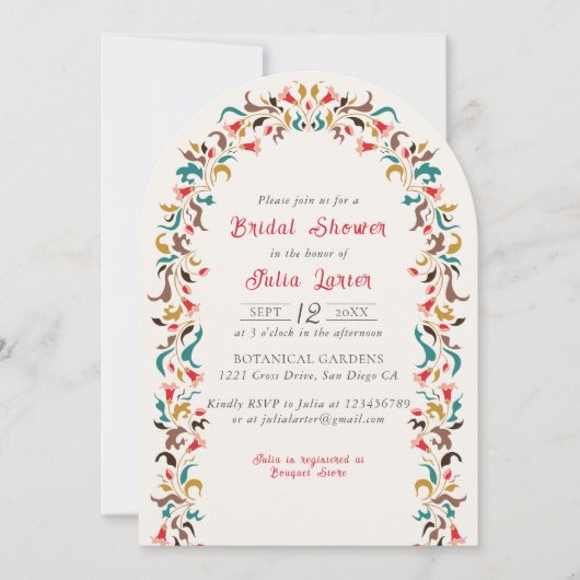 Modernes Romantisches Elegantes Brautparty Einladung (Vorderseite)