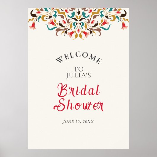 Modernes Romantisches elegantes Brautparty Poster (Vorne)