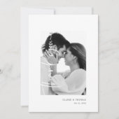 Modernes romantisches Foto | Einfaches Hochzeitssc Dankeskarte (Vorderseite)