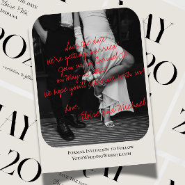 Modernes romantisches handgeschriebenes Foto Save Einladung