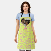 Modernes Romantisches Herz Form Paar Foto Schürze (Getragen)