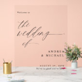 Modernes romantisches Hochzeitschwarz Willkommen Acrylschild (Hochzeit)