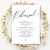 Modernes romantisches Hochzeitsessen Probe Einladung