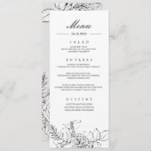 Modernes Romantisches Hochzeitsmenü der Wildblume Einladung (Vorne/Hinten)