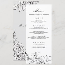 Modernes Romantisches Hochzeitsmenü der Wildblume Einladung