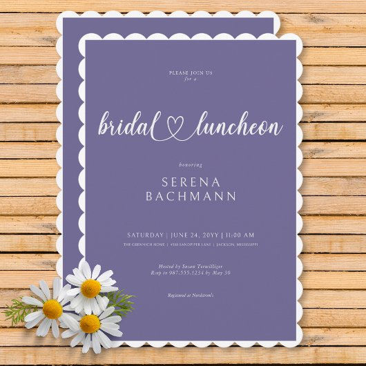 Modernes Romantisches Minimal Lavender Bridal Einladung
