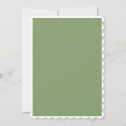 Modernes Romantisches Minimal Sage Green Brautpart Einladung (Rückseite)