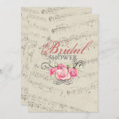 Modernes romantisches Musiknoten-Brautparty Einladung (Vorne/Hinten)