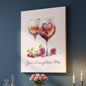 Modernes romantisches Niedliches Rotes Herz Valent Leinwanddruck