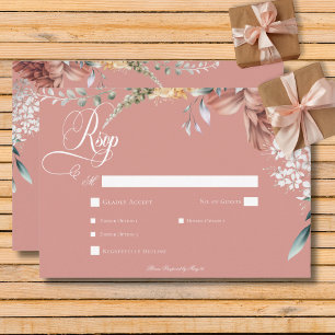 Modernes Romantisches Rosa Garten Blumenfest RSVP Karte
