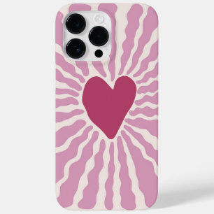 Modernes Romantisches rosa Herzmuster Case-Mate iPhone 14 Pro Max Hülle