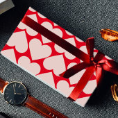 Modernes Romantisches rotes und rosa Herzmuster Geschenkpapier