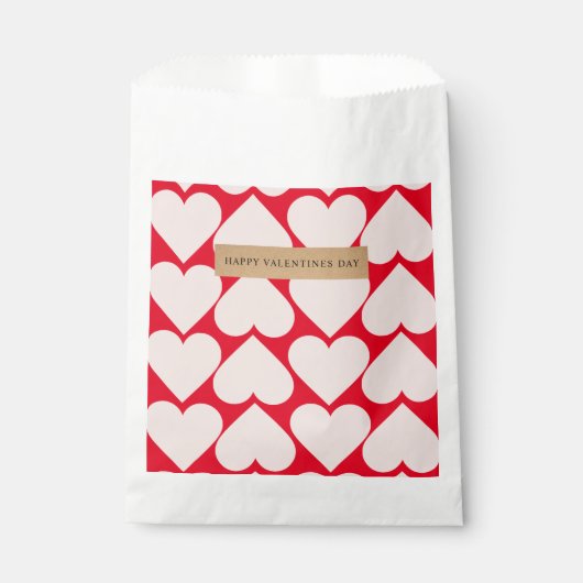 Modernes Romantisches rotes und rosa Herzmuster Geschenktütchen (Vorderseite)