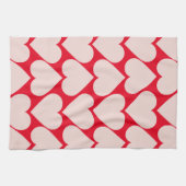 Modernes Romantisches rotes und rosa Herzmuster Geschirrtuch (Horizontal)