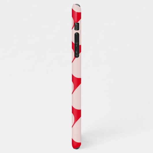 Modernes Romantisches rotes und rosa Herzmuster iPhone Hülle (Linke Seite)