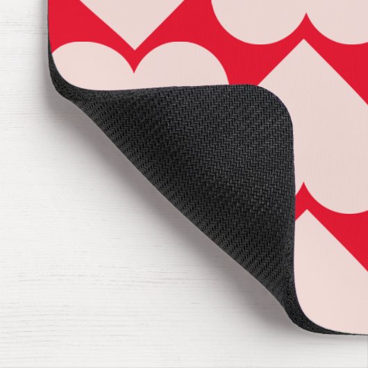 Modernes Romantisches rotes und rosa Herzmuster Mousepad (Ecke)