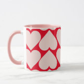 Modernes Romantisches rotes und rosa Herzmuster Tasse (Links)
