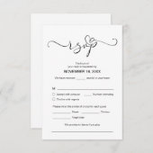 Modernes romantisches UAWG, Schwarzer Schriftart, Begleitkarte (Vorne/Hinten)