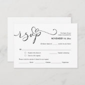 Modernes romantisches UAWG, Schwarzer Schriftart,  Begleitkarte (Vorne/Hinten)